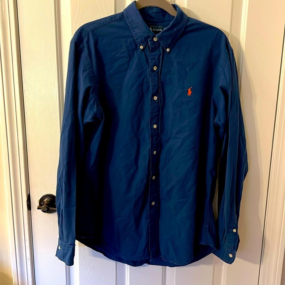 Ralph Lauren Custom Fit Navy Blue Dress Shirt